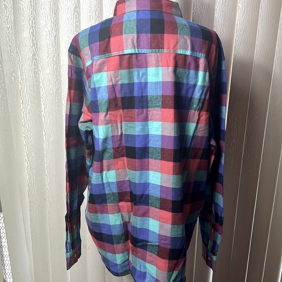 Columbia Men’s Cornell Woods Buffalo Checker Colorful Long Sleeve Shirt SZ XL - Picture 5 of 9